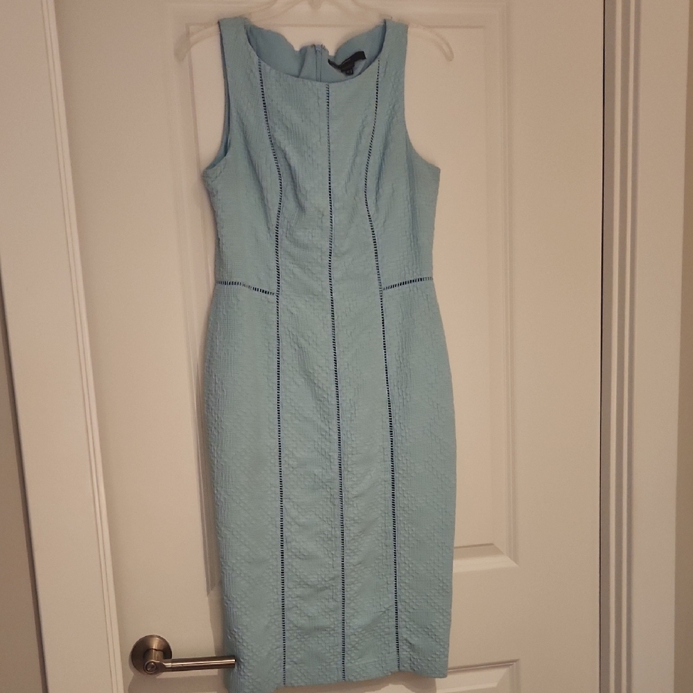 Maggy London Light Blue Textured Midi Dress